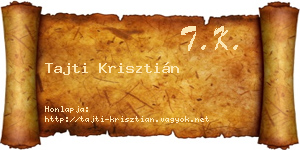 Tajti Krisztián névjegykártya